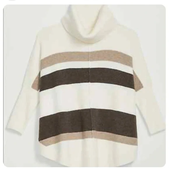 LOFT Striped Shirttail Poncho - Picture 1 of 6